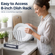 Plantex Stainless Steel Dish Rack/Plate Stand/Thali Stand for Modular Kitchen/Tandem Box Accessories - 10 Sections (Chrome/Pack of 1)
