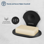 Plantex Royal Self Adhesive Stainless Steel Soap Holder for Bathroom/Soap Dish/Soap Stand/Bathroom Accessories - (Black)