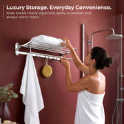 Plantex Stainless Steel Towel Holder in Bathroom/Towel Holder/Bathroom Towel Hanger for Wall/Towel Rack/Bathroom Accessories (24 Inch) Chrome Finish