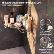 Plantex Stainless Steel Bathroom Corner Shelf/Self Adhesive Bathroom Shelf for Wall/Bathroom Organiser Without Drill - Pack of 2 (Chrome)