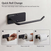 Plantex Stainless Steel Toilet Paper Roll Holder/Wall Mounted Toilet Holder Roll Holder for Bathroom/Kitchen/Bathroom Accessories - Wall Mount (Black)