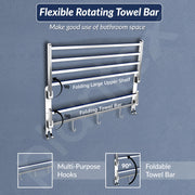 Plantex Towel Rack for Bathroom/Stainless Steel Towel Bar/18 Inch Towel Holder with Towel Rod/Bathroom Accessories - Pack of 2 (Chrome)