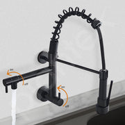 Plantex Brass Sink Tap for Kitchen Basin/360Ãƒâ€šÃ‚Â° Swivel Spout Faucet for Kitchen with Hot and Cold Tap for Wash Basin/Spring Pull Out Sink Tap -(Black)