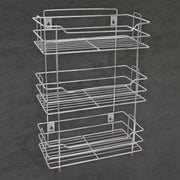 Plantex Stainless Steel Stand for Kitchen Storage Rack/3-Tier Kitchen Stand Organiser/Multipurpose Wall Mount Kitchen Rack (Chrome Finish, Tiered Shelf)