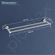 Plantex Stainless Steel Heavy and Sturdy Dual Towel Rod for Bathroom/Towel Hanger/Towel Holder/Bathroom Accessories (24-inch) Chrome Finish