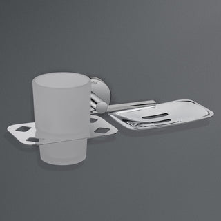 Plantex Brass-Made soap and Brush Holder Stand for Bathroom and wash Basin (Chrome-Silver)