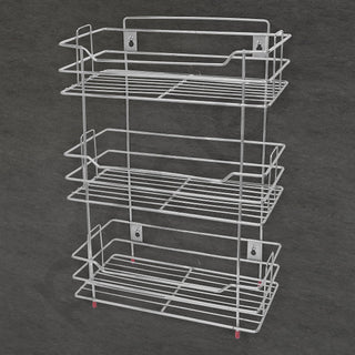Plantex Stainless Steel Stand for Kitchen Storage Rack/3-Tier Kitchen Stand Organiser/Multipurpose Wall Mount Kitchen Rack (Chrome Finish, Tiered Shelf)