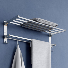 Plantex Stainless Steel Towel Holder in Bathroom/Cloth Hanger for Bathroom/Towel Rack/Towel Holder/Bathroom Accessories - 24 Inch (Chrome Finish)