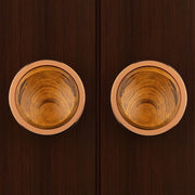 Plantex Stainless Steel Main Door Handle/4-inch Round Shape Door Handle for Main Door/Pull-Push Knob Handle for Wooden & Glass Door (PVD Rose Gold & Wood) - 3 Years Warranty
