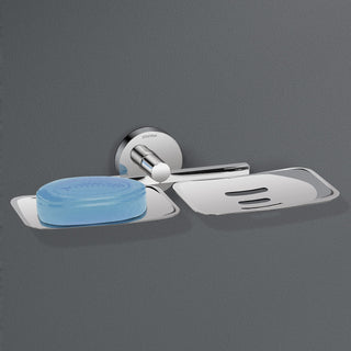 Plantex Smero Pure Brass Dual Soap Holder for Bathroom and Kitchen/Soap Stand/Soap Case/Soap Dish/Bathroom Accessories - Circle(Chorme)