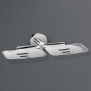 Plantex Smero Pure Brass Dual Soap Holder for Bathroom and Kitchen/Soap Stand/Soap Case/Soap Dish/Bathroom Accessories - Circle(Chorme)