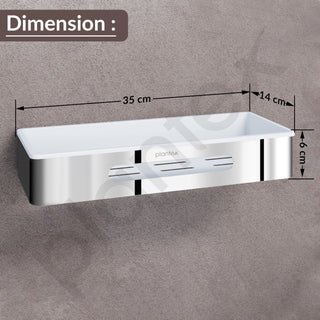 Plantex Bathroom Shelf Rack/ABS & Stainless Steel Shelf for Bathroom Rack/Bathroom Organiser/Kitchen Shelves -(14x5 inches, Chrome)