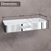 Plantex Bathroom Shelf Rack/ABS & Stainless Steel Shelf for Bathroom Rack/Bathroom Organiser/Kitchen Shelves -(14x5 inches, Chrome)