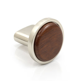 Plantex Knobs for Drawer/Round Drawer Knobs/Knobs for Cabinets/Pull-Push Knobs for Kitchen/Bedroom Drawer - Pack of 1 (Small, Satin & Wood)