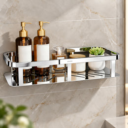 Plantex SS - 304 Grade Shelf for Bathroom/Storage Organizer for Bathroom/Kitchen Rack - Bathroom Accessories - Pack of 1 (12x5 Inch, Chrome)