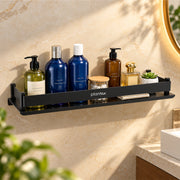 Plantex Stainless Steel Shelf for Bathroom/Multipurose Bath Room Wall Shelf/Bathroom Organiser with Drill (18 x 5 Inch, Black)