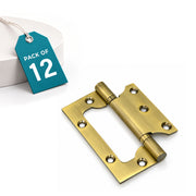 Plantex Stainless Steel Butterfly Hinges for Door/4 Inch x 14 Gauge Hinge/2.5 mm Door Hinge for Home/Office/Hotel/Non-Mortise Hinges - Pack of 12 (Brass Antique)