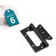 Plantex Stainless Steel Butterfly Hinges for Door/4 Inch x 14 Gauge Hinge/2.5 mm Hinges for Home/Office/Hotel/Non-Mortise Door Hinges - Pack of 6 (Black)