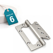 Plantex Butterfly Hinges for Door/Stainless Steel Door Hinges/5 Inch x 14 Gauge Hinge/2.5 mm Hinges for Home/Office/Hotel/Non-Mortise Hinge - Pack of 6 (Chrome)