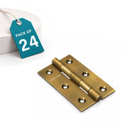 Plantex Heavy Duty Stainless Steel Door Butt Hinges 3 inch x 16 Gauge/1.5 mm Thickness Home/Office/Hotel for Main Door/Wooden/Bedroom/Kitchen/Kabza - Pack of 24 (Brass Antique)