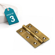 Plantex Heavy Duty Door Hinges 3 inch x 16 Gauge/1.5 mm Thickness Home/Office/Hotel for Main Door/Wooden/Bedroom/Kitchen/Kabja - Pack of 3 (Brass Antique)