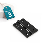 Plantex Door Hinges 3 inch x 16 Gauge/1.5 mm Thickness Home/Office/Hotel/Hinges for Main Door/Soft Close Movement Door Hinge/Kabza - Pack of 3 (Black)