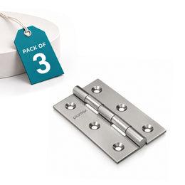 Plantex Stainless Steel Door Hinges 3 inch x 16 Gauge/1.5 mm Thickness Home/Office/Hotel for Main Door/Wooden/Bedroom/Kitchen/Kabza - Pack of 3 (Satin Matt)