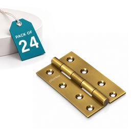 Plantex Heavy Duty Stainless Steel Door Butt Hinges 4 inch x 14 Gauge/1.8 mm Thickness Home/Office/Hotel for Main Door/Bedroom/Kitchen/Bathroom - Pack of 24 (Brass Antique)