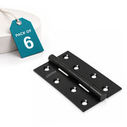 Plantex Door Hinges 4 inch x 14 Gauge/1.8 mm Thickness Home/Office/Hotel/Door Hinges for Main Door/Soft Movement Hinge for Bedroom/Kitchen/Bathroom/Kabza - Pack of 6 (Black)