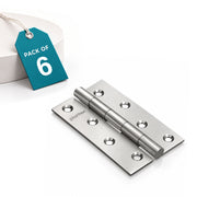 Plantex Heavy Duty Door Hinges 4 inch x 14 Gauge/1.8 mm Thickness Home/Office/Hotel/Hinges for Main Door/Wooden/Bedroom/Kitchen/Kabza/Soft Close Door Hinges - Pack of 6 (Satin Matt)
