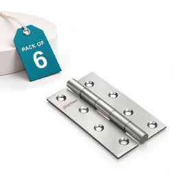Plantex Heavy Duty Door Hinges 4 inch x 14 Gauge/1.8 mm Thickness Home/Office/Hotel/Hinges for Main Door/Wooden/Bedroom/Kitchen/Kabza/Soft Close Door Hinges - Pack of 6 (Satin Matt)