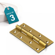 Plantex Heavy Duty Stainless Steel Door Butt Hinges 5 inch x 12 Gauge/2.5 mm Thickness Home/Office/Hotel for Main Door/Bedroom/Kitchen/Bathroom - Pack of 3 (Brass Antique)
