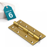 Plantex Heavy Duty Stainless Steel Door Butt Hinges 5 inch x 12 Gauge/2.5 mm Thickness Home/Office/Hotel for Main Door/Bedroom/Kitchen/Bathroom - Pack of 6 (Brass Antique)
