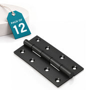 Plantex Heavy Duty Door Hinges 5 inch x 12 Gauge/2.5 mm Thickness Home/Office/Hotel for Main Door/Bedroom/Kitchen/Bathroom/Kabza - Pack of 12 (Black)