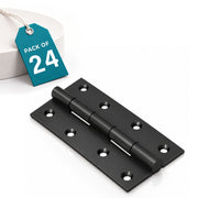 Plantex Heavy Duty Stainless Steel Door Hinges 5 inch x 12 Gauge/2.5 mm Thickness Home/Office/Hotel for Main Door/Bedroom/Kitchen/Bathroom - Pack of 24 (Black)
