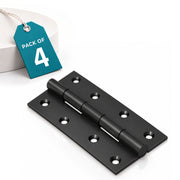 Plantex Heavy Duty Door Hinges 5 inch x 12 Gauge/2.5 mm Thickness Home/Office/Hotel/Door Hinges for Main Door/Bedroom/Kitchen/Bathroom/Kabza - Pack of 4 (Black)