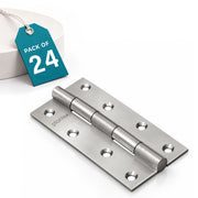 Plantex Heavy Duty Stainless Steel Door Butt Hinges 5 inch x 12 Gauge/2.5 mm Thickness Home/Office/Hotel/Door Hinges for Main Door/Bedroom/Kitchen/Bathroom/Kabja - Pack of 24 (Satin Matt)