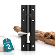 Plantex Stainless Steel 4 inch Tower Bolt/Tower Bolt for Home,Offices Doors and Windows/Tower Bolt for Main Door/Door Latch/Kundi/Chitakini/Door Latch for Windows (Black Finish, Pack of 2)
