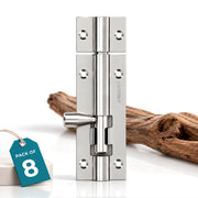 Plantex Stainless Steel Tower Bolt/Tower Bolt for Home,Offices Doors and Windows/Tower Bolt for Main Door/Door Latch/Kundi/Chitakini/Door Latch for Windows - Pack of 8 (Chrome-Silver, 4 inch)