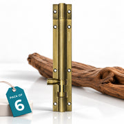 Plantex Stainless Steel 8-inch Tower Bolt/Tower Bolt for Home,Offices Doors and Windows/Tower Bolt for Main Door/Wardrobe Door Latch/Kundi/Chitakini/Door Latch for Windows (Brass Finish, Pack of 6)