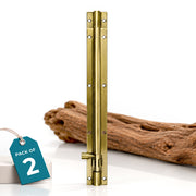 Plantex Stainless Steel 12 inch Tower Bolt/Tower Bolt for Home,Offices Doors and Windows/Tower Bolt for Main Door/Door Latch/Kundi/Chitakini/Door Latch for Windows (Brass Finish, Pack of 2)