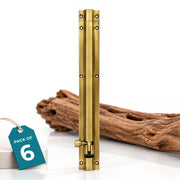 Plantex Stainless Steel Tower Bolt/Tower Bolt for Home,Offices Doors and Windows/Tower Bolt for Main Door/Door Latch/Kundi/Chitakini/Door Latch for Windows - Pack of 6 (Brass Finish, 12 inch)