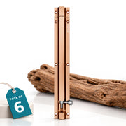 Plantex Stainless Steel 12 inch Tower Bolt/Tower Bolt for Home,Offices Doors and Windows/Tower Bolt for Main Door/Door Latch/Kundi/Chitakini/Door Latch for Windows (Rose Gold, Pack of 6)