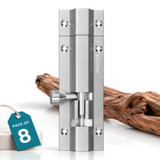 Plantex Stainless Steel 4-inch Tower Bolt/Tower Bolt for Home,Offices Doors and Windows/Tower Bolt for Main Door/Wardrobe Door Latch/Kundi/Chitakini/Door Latch for Windows (Chrome, Pack of 8)