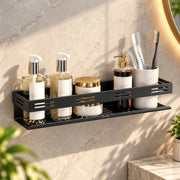 Plantex Bathroom Organiser Without Drill/Stainless Steel Self Adhesive Shelf for Bathroom/Wall Shelf for Kitchen/No Drill Shelves- Pack of 1 (16 x 4 Inch - Black)