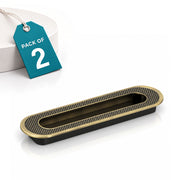 Plantex Sliding Door Handle/Concealed Handle for Sliding Door/160mm Concealed Handle for Wardrobe/Kitchen Cabinet - Pack of 2 (Brass Antique)