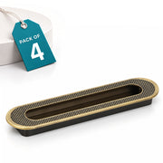 Plantex Sliding Door Handle/Concealed Handle for Sliding Door/224mm Concealed Handle for Wardrobe/Kitchen Cabinet - Pack of 4 (Brass Antique)