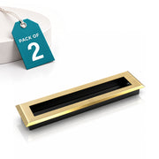 Plantex Sliding Door Handle/Concealed Handle for Sliding Door/160mm Concealed Handle for Wardrobe/Kitchen Cabinet - Pack of 2 (Brass Antique)