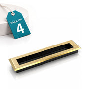 Plantex Sliding Door Handle/Concealed Handle for Sliding Door/160mm Concealed Handle for Wardrobe/Kitchen Cabinet - Pack of 4 (Brass Antique)