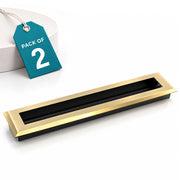 Plantex Sliding Door Handle/Concealed Handle for Sliding Door/224mm Concealed Handle for Wardrobe/Kitchen Cabinet - Pack of 2 (Brass Antique)